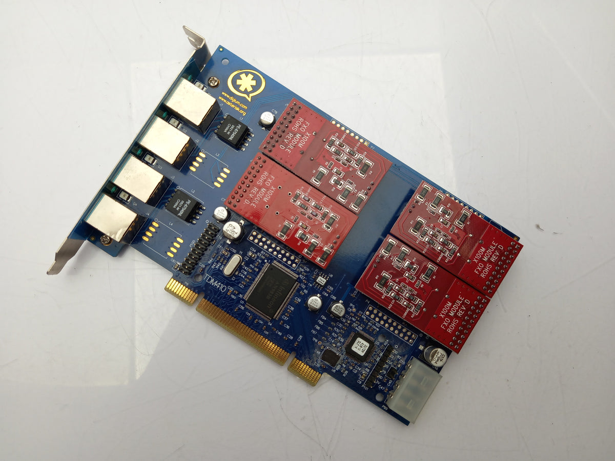 Digium Wildcard TDM410 4-Port RJ-11 Analog PCI Telephony Card