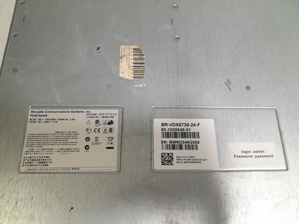 Brocade VDX 6730 24-Port 10GbE SFP+ FCoE Managed Switch (BR-VDX6730-24-F)