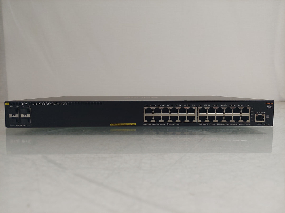 HPE Aruba 2930F JL261A 24-Port Gigabit PoE+ 370W L3 Switch 4SFP No Ears