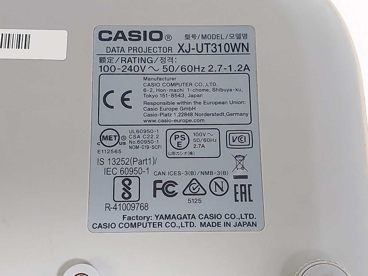 Casio XJ-UT310WN 3100 Lumens WXGA Ultra Short Throw Laser LED Projector 7910H