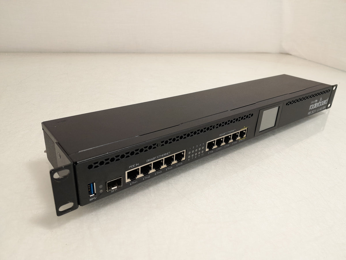 MikroTik RB3011UiAS-RM 10-Port Gigabit Routerboard Router v7.5 with 24V 3A Power Supply