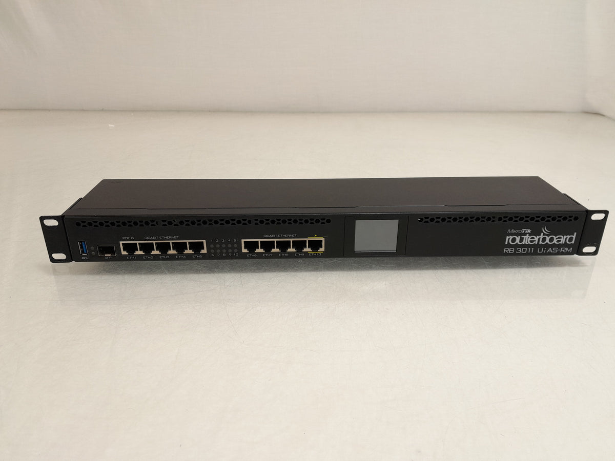 MikroTik RB3011UiAS-RM 10-Port Gigabit Routerboard Router v7.5 with 24V 3A Power Supply