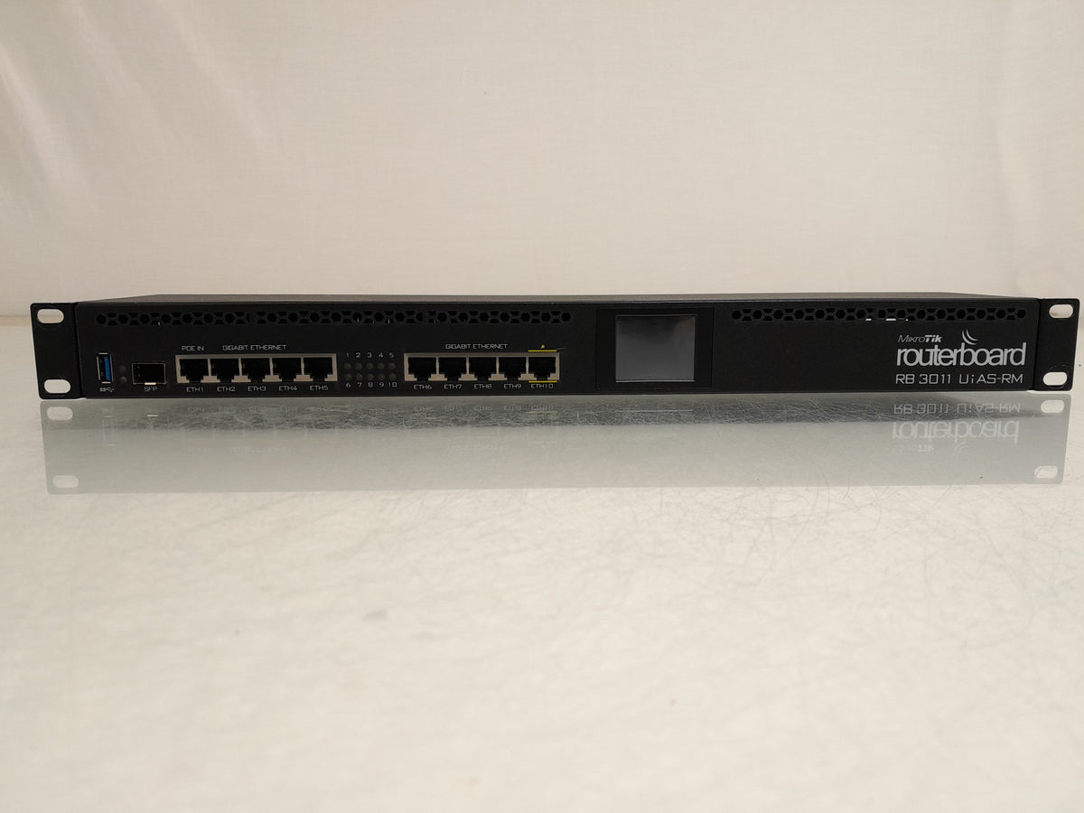 MikroTik RB3011UiAS-RM 10-Port Gigabit Routerboard Router v7.5 with 24V 3A Power Supply