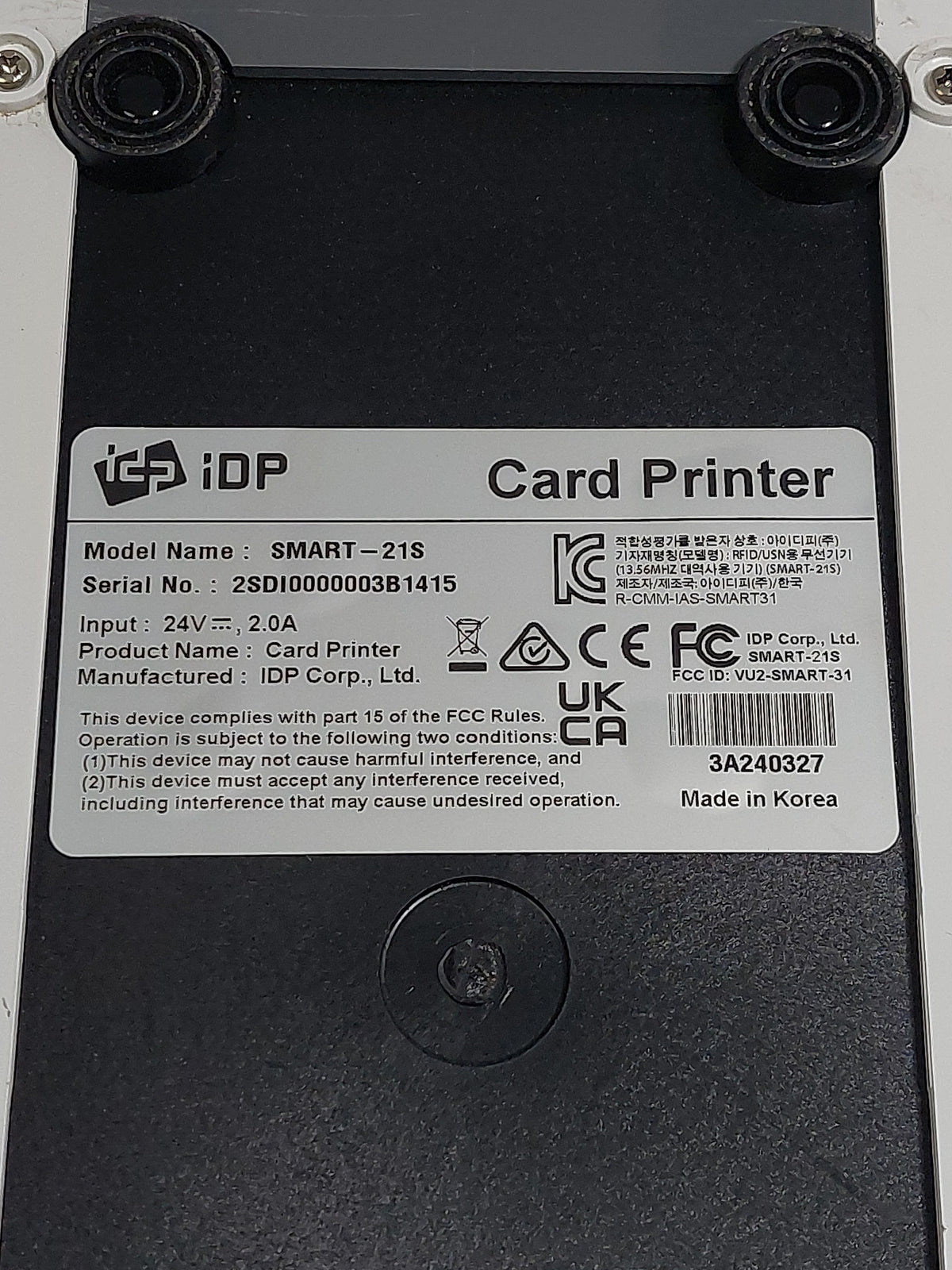 IDP SMART-21S Single-Sided ID Card Printer USB 745 Prints PSU Black Ribbon