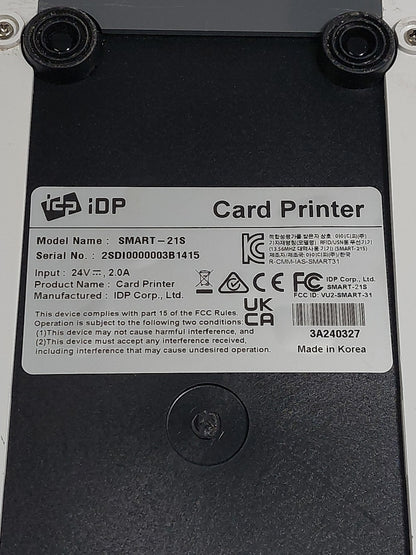 IDP SMART-21S Single-Sided ID Card Printer USB 745 Prints PSU Black Ribbon