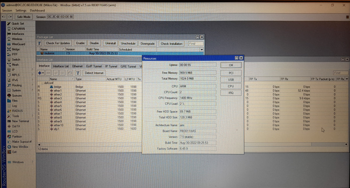 MikroTik RB3011UiAS-RM 10-Port Gigabit Routerboard Router v7.5 with 24V 3A Power Supply