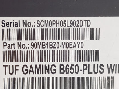 ASUS TUF GAMING B650-PLUS WIFI Socket AM5 DDR5 ATX Motherboard 90MB1BZ0-M0EAY0- Faulty