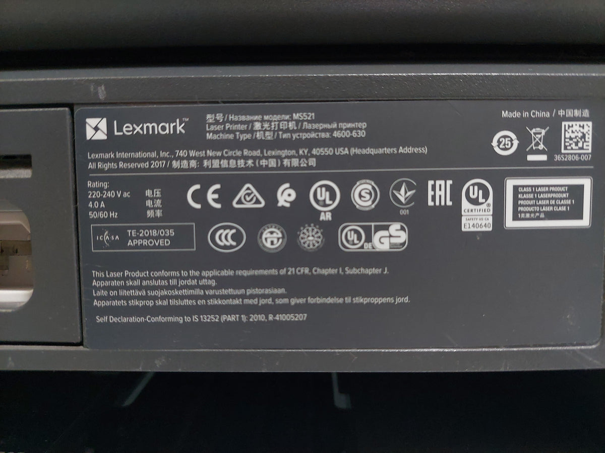 Lexmark MS521dn 36S0308 A4 Mono Laser Printer Duplex Network 32,337 Pages