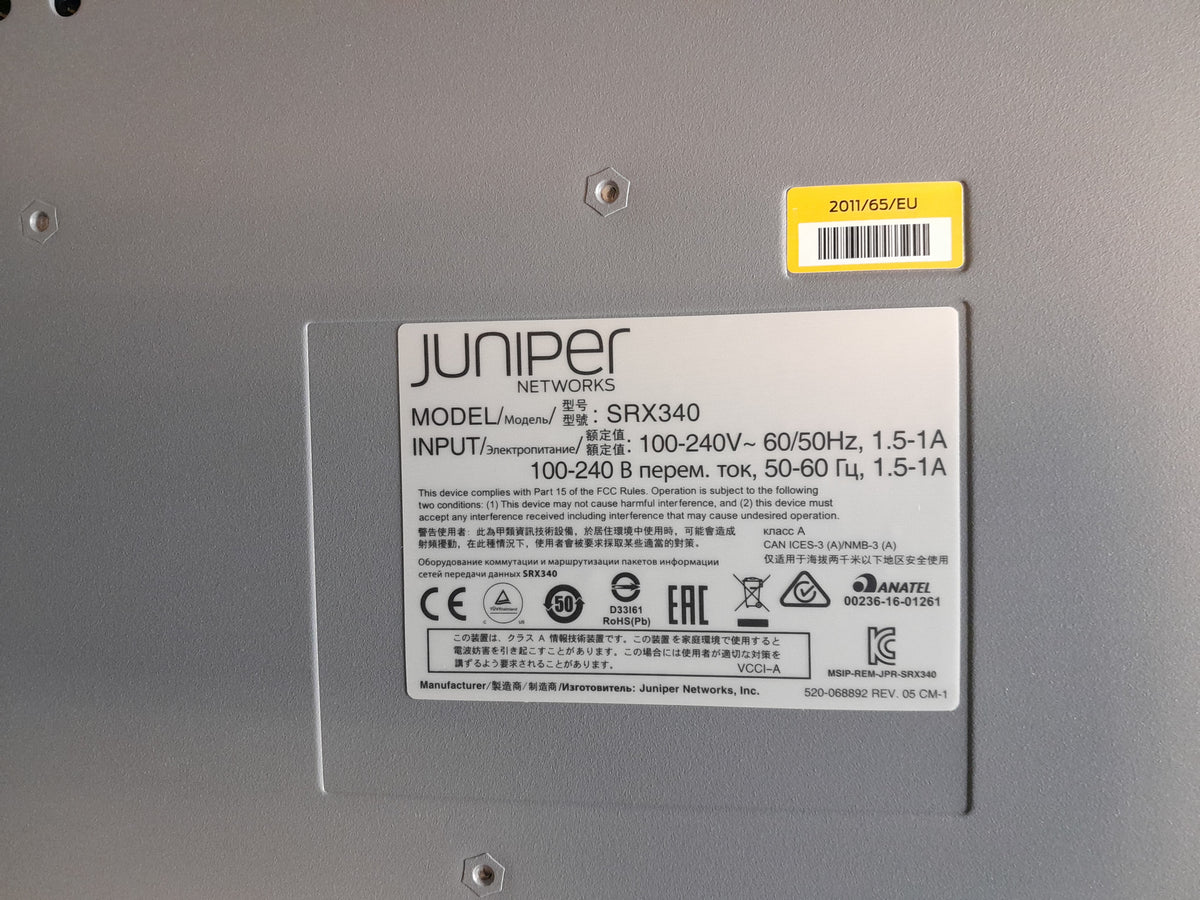 Juniper SRX340 16-Port 1U Firewall VPN Gateway 8x RJ45 8x SFP Rack Mounts