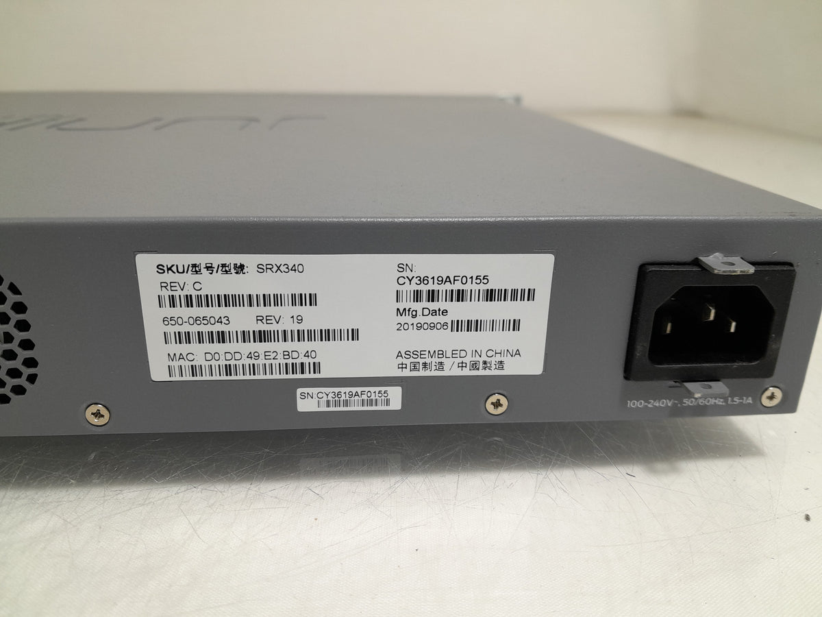 Juniper SRX340 16-Port 1U Firewall VPN Gateway 8x RJ45 8x SFP Rack Mounts