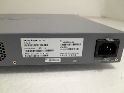 Juniper SRX340 16-Port 1U Firewall VPN Gateway 8x RJ45 8x SFP Rack Mounts