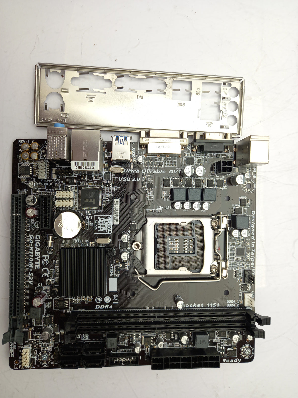 Gigabyte GA-H110M-S2V LGA 1151 DDR4 Motherboard With I/O Shield GA-H110M-S2V