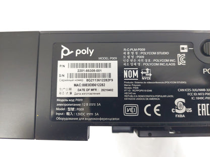 Poly Studio P009 4K USB Video Conference Bar Camera Speaker Mic No Stand