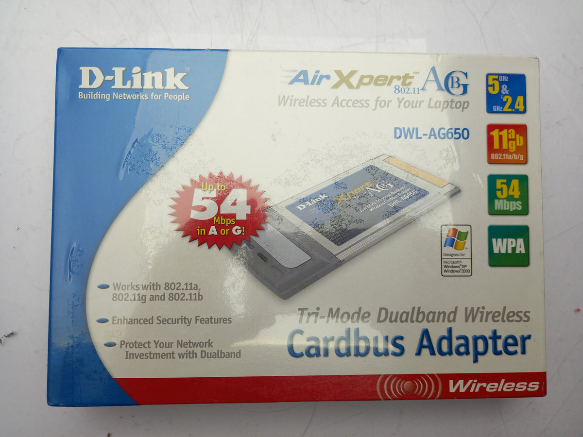 D-Link DWL-AG650 Tri-Mode Dualband PCMCIA Wireless Cardbus Adapter - New
