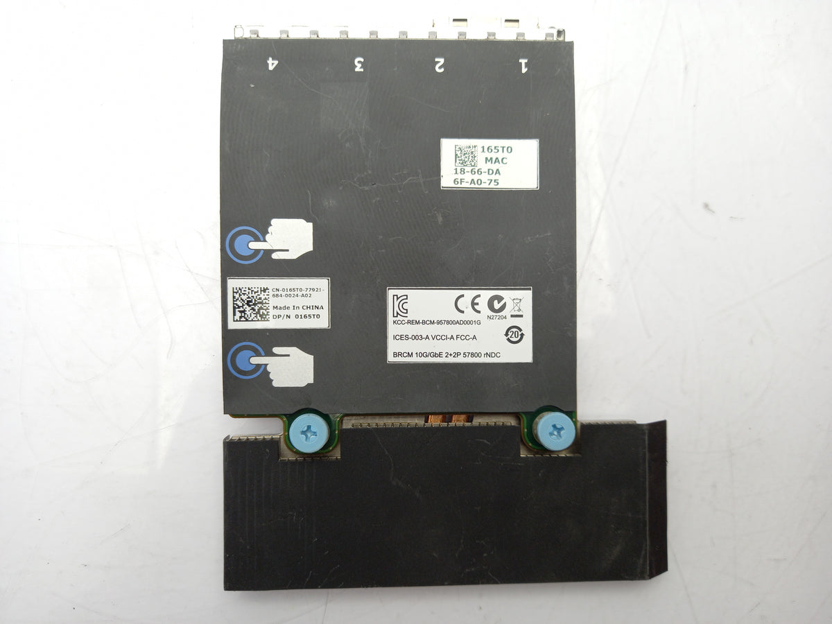 Dell Broadcom 57800S 2x 1GB RJ45 2x 10Gb SFP+ Quad Port Daughter Card 0165T0