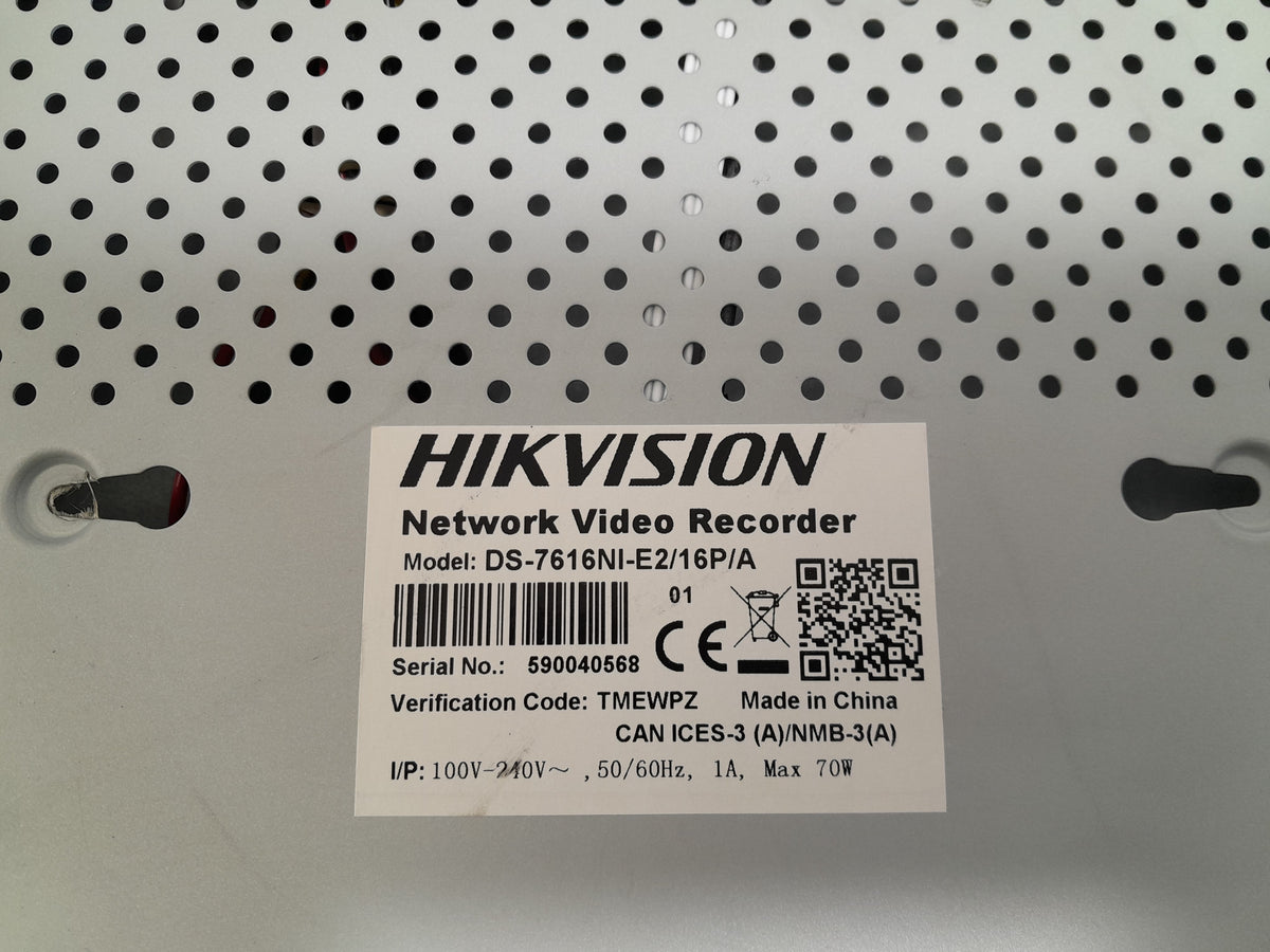 Hikvision DS-7616NI-E2/16P/A 16CH 6MP 16PoE Network NVR No HDD