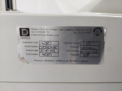 Dionex AutoSelect AS50 Chromatography Autosampler IC HPLC Sample Injector