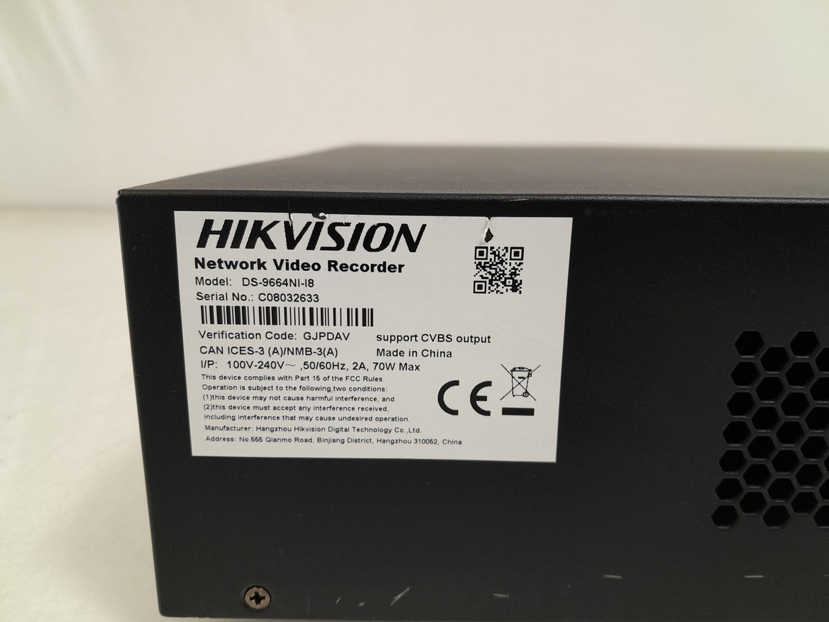 Hikvision DS-9664NI-I8 64CH 12MP 4K Network Video Recorder NVR No HDD