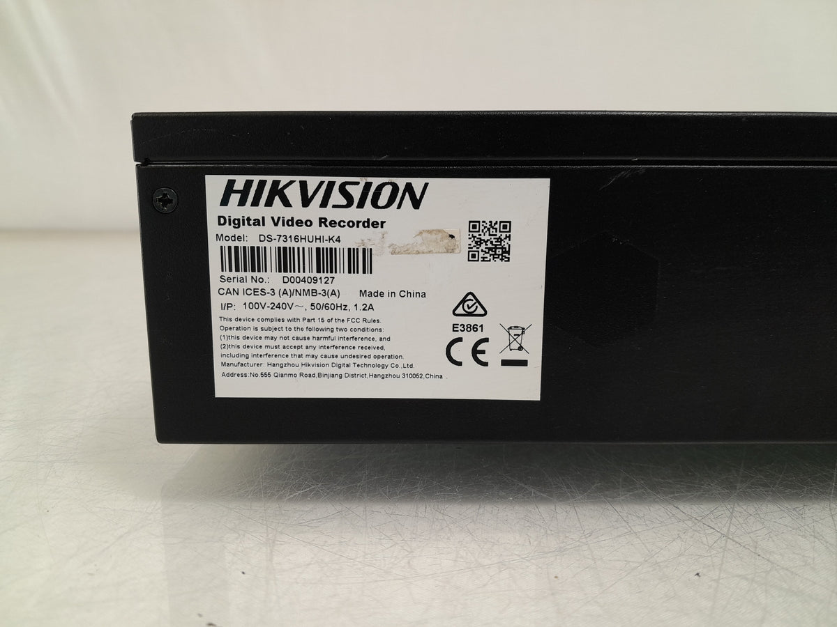 Hikvision DS-7316HUHI-K4 16CH 8MP 4K Turbo HD Hybrid DVR No HDD