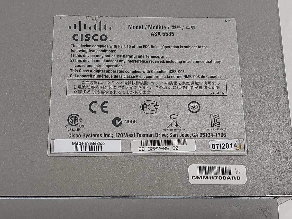 Cisco ASA 5585-X Adaptive Security Appliance Firewall - Missing HDD Caddy