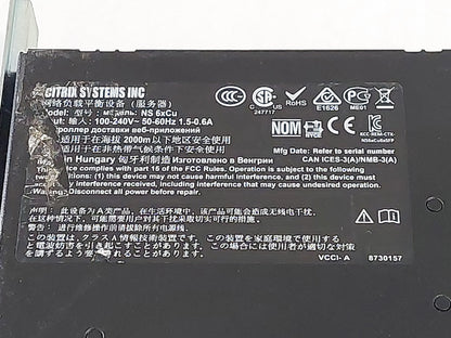 Citrix NetScaler MPX 5550 NS 6xCu ADC Load Balancer 1U No Drives/Caddies