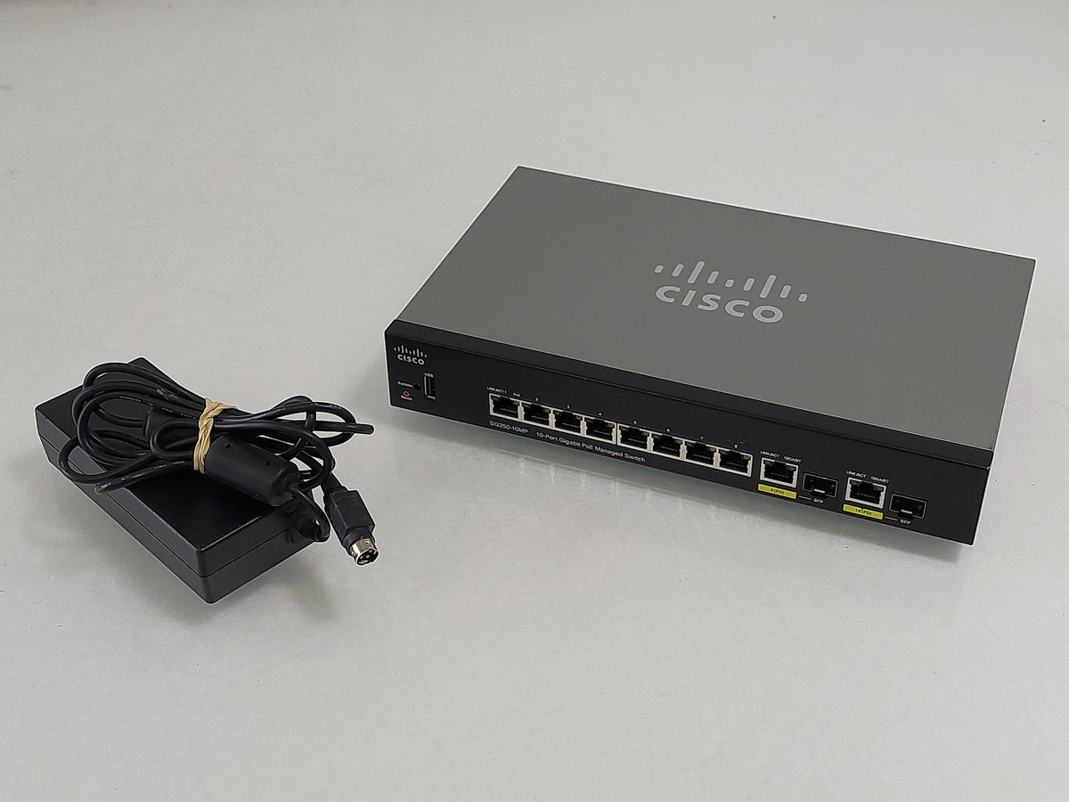 Cisco SG350-10MP 10-Port Gigabit PoE+ Managed Switch 124W SFP