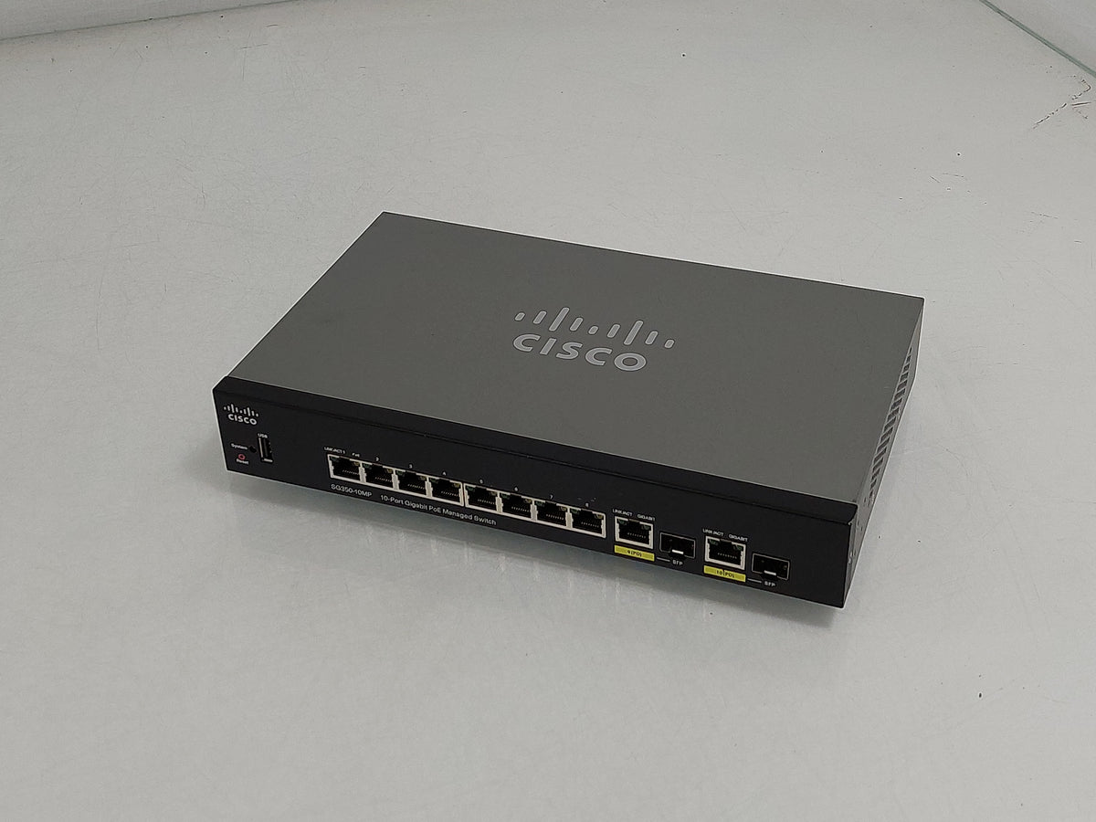 Cisco SG350-10MP 10-Port Gigabit PoE+ Managed Switch 124W SFP