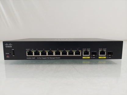 Cisco SG350-10MP 10-Port Gigabit PoE+ Managed Switch 124W SFP