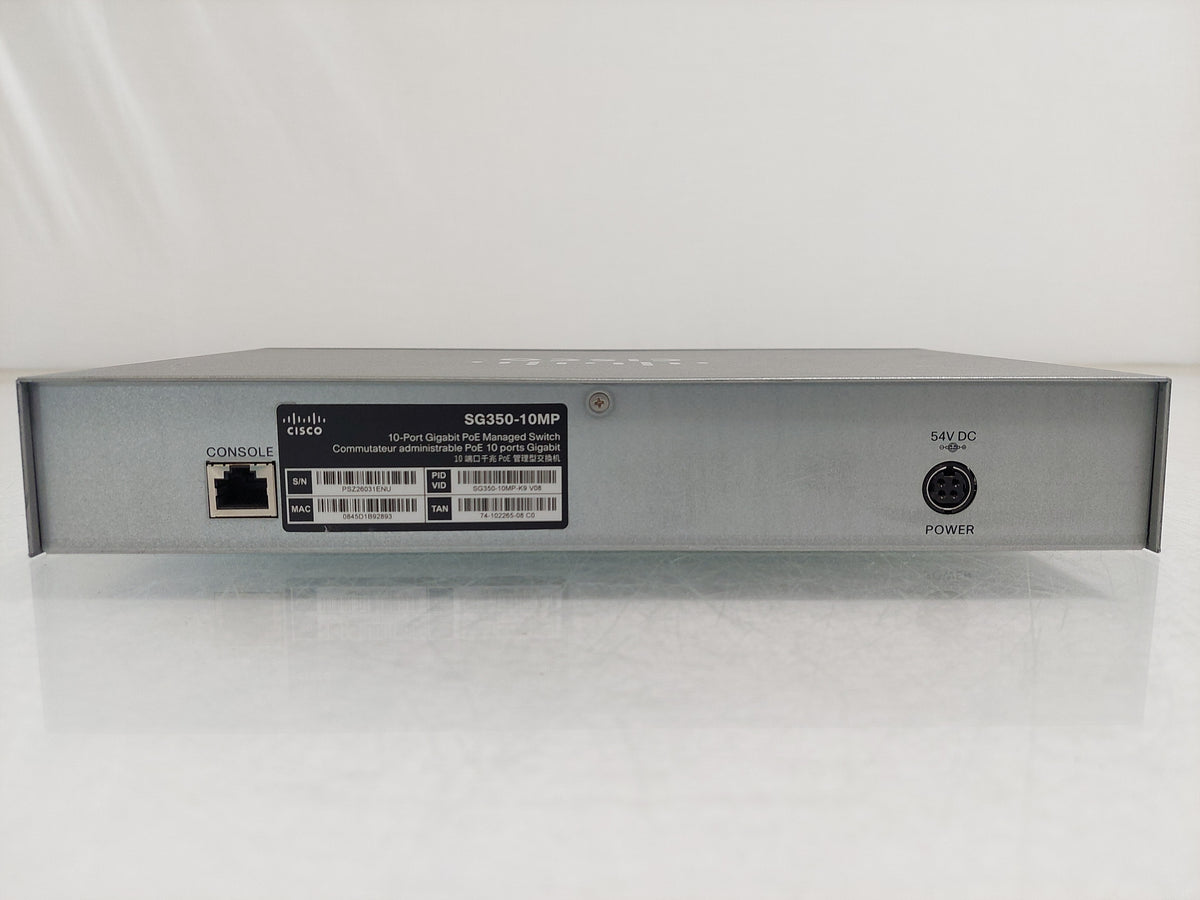 Cisco SG350-10MP 10-Port Gigabit PoE+ Managed Switch 124W SFP