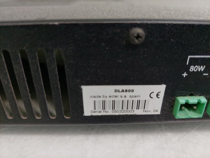 Ecler DLA600 2-Channel 70V 100V Line Transformer Adaptor 1U Rackmount