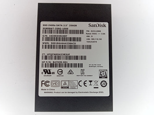 SanDisk SD8SBAT-256G-1006 256GB 2.5" Solid State Drive SATA