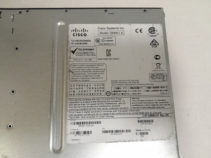 Cisco ISR4451-X/K9 V04 Router 2x NIM-4MFT-T1/E1 Voice WAN Modules
