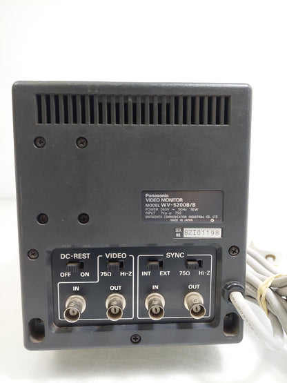 Panasonic WV-5200B/B 5in B&W CRT CCTV Video Monitor BNC 600TVL Faulty Burn-In
