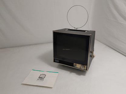 Sony TV-110UK 11in 1971 Vintage Portable B&W CRT TV UHF 12V Tested Aerial