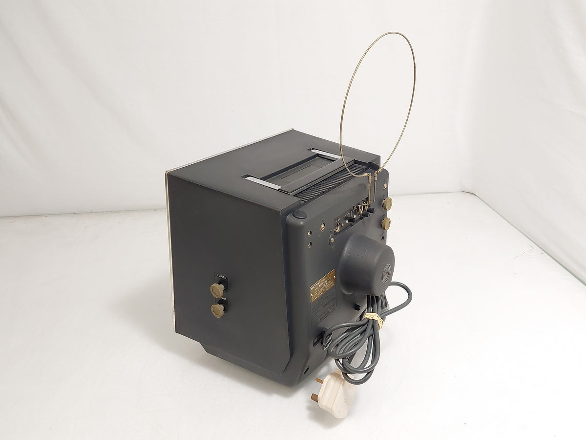 Sony TV-110UK 11in 1971 Vintage Portable B&W CRT TV UHF 12V Tested Aerial