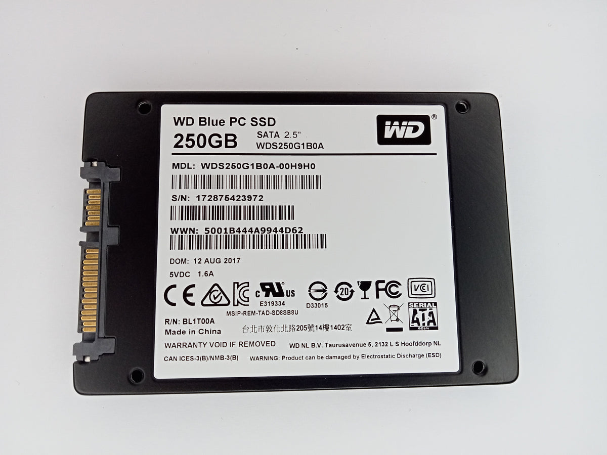 Western Digital WD Blue WDS250G1B0A-00H9H0 250GB 2.5" Solid State Drive SATA