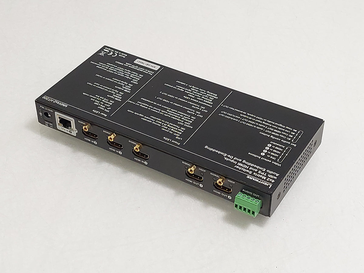 Lightware MMX4x2-HT200 4x2 4K HDMI HDBaseT Matrix Switcher PSU Power Tested