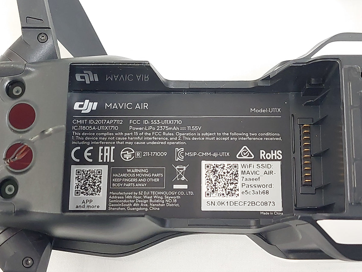 DJI Mavic Air 4K Drone Bundle Controller Charger Cracked Casing Sensor Fault
