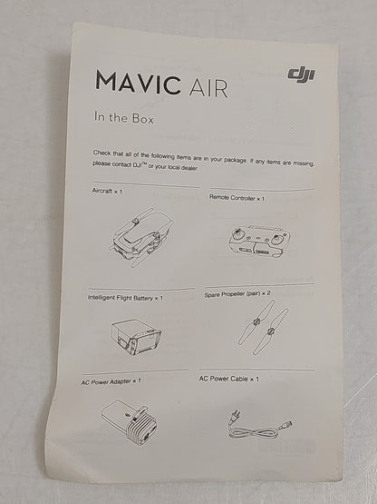 DJI Mavic Air 4K Drone Bundle Controller Charger Cracked Casing Sensor Fault