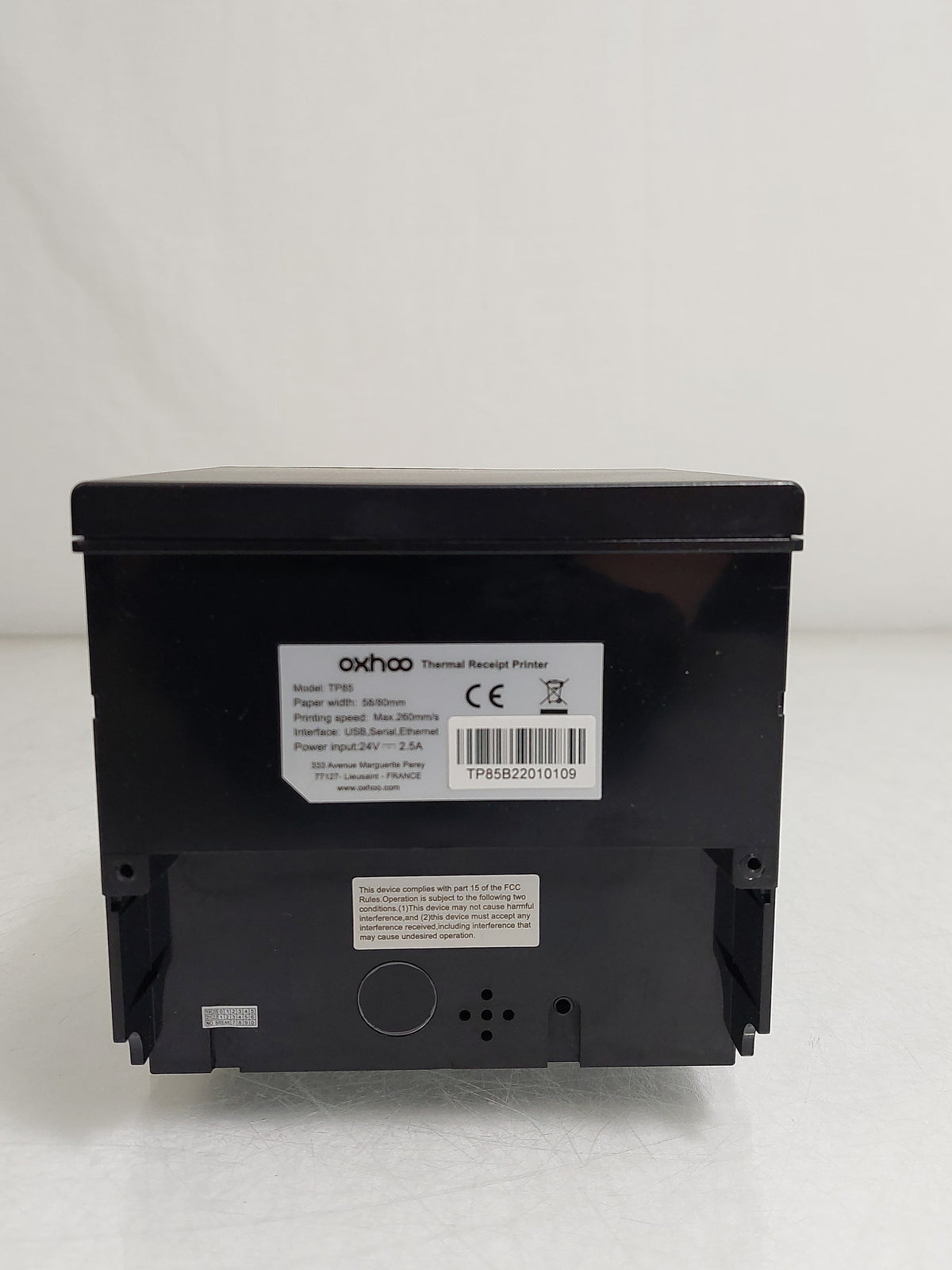 Oxhoo TP85 80mm Thermal POS Receipt Printer USB Serial Ethernet PSU Tested