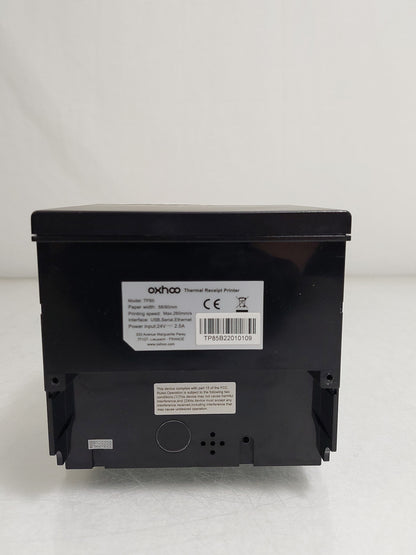 Oxhoo TP85 80mm Thermal POS Receipt Printer USB Serial Ethernet PSU Tested