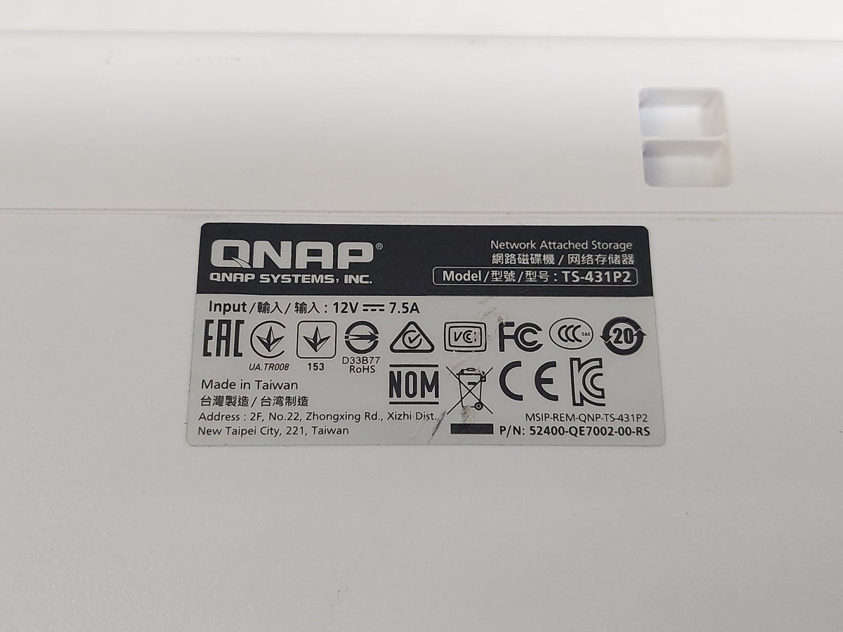 QNAP TS-431P2 4-Bay NAS Server 1.7GHz Quad-Core Dual GbE No HDDs Tested