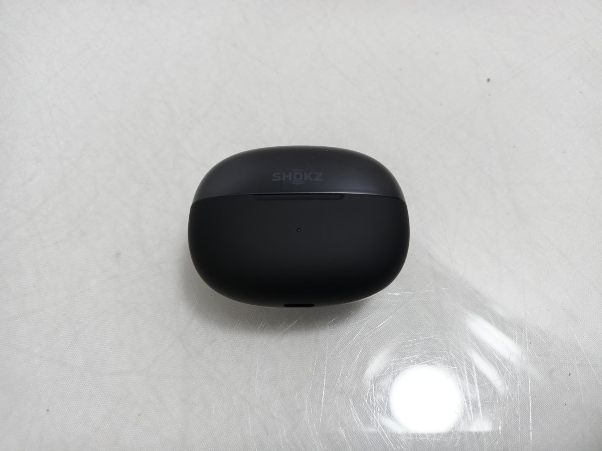 Shokz OpenDots ONE E310 Open-Ear Bluetooth Earbuds Black Charging Case Box