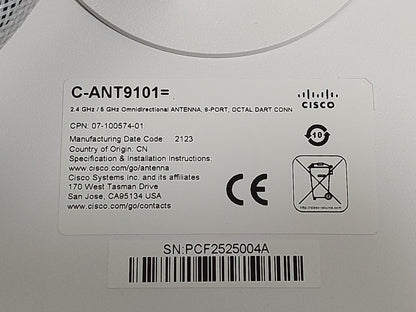 Cisco C-ANT9101 2.4/5/6GHz 8-Port DART Ceiling Omni Antenna New