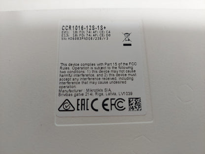 MikroTik Cloud Core Router CCR1016-12S-1S+
