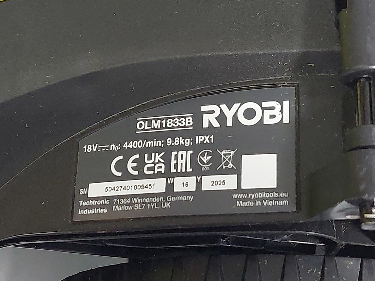Ryobi OLM1833B 33cm Lawnmower 18V ONE+ - Missing 1 Triangle Knob