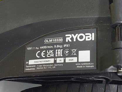 Ryobi OLM1833B 33cm Lawnmower 18V ONE+ - Missing 1 Triangle Knob