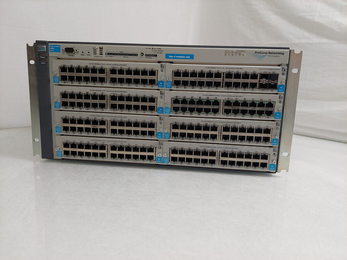 HP ProCurve Switch 4208vl J8773A with 7x 24-Port 10/100/1000Base-T & 1x 20-Port 10/100/1000Base-T + 4-Port SFP Module