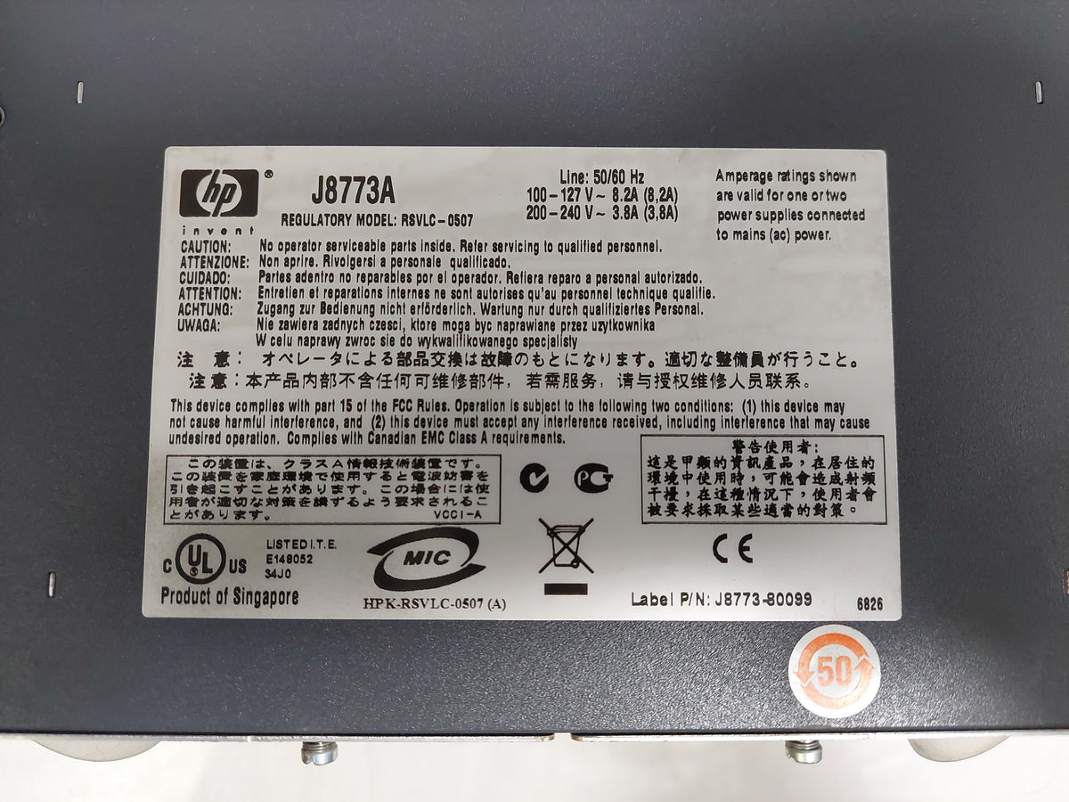 HP ProCurve Switch 4208vl J8773A with 7x 24-Port 10/100/1000Base-T & 1x 20-Port 10/100/1000Base-T + 4-Port SFP Module