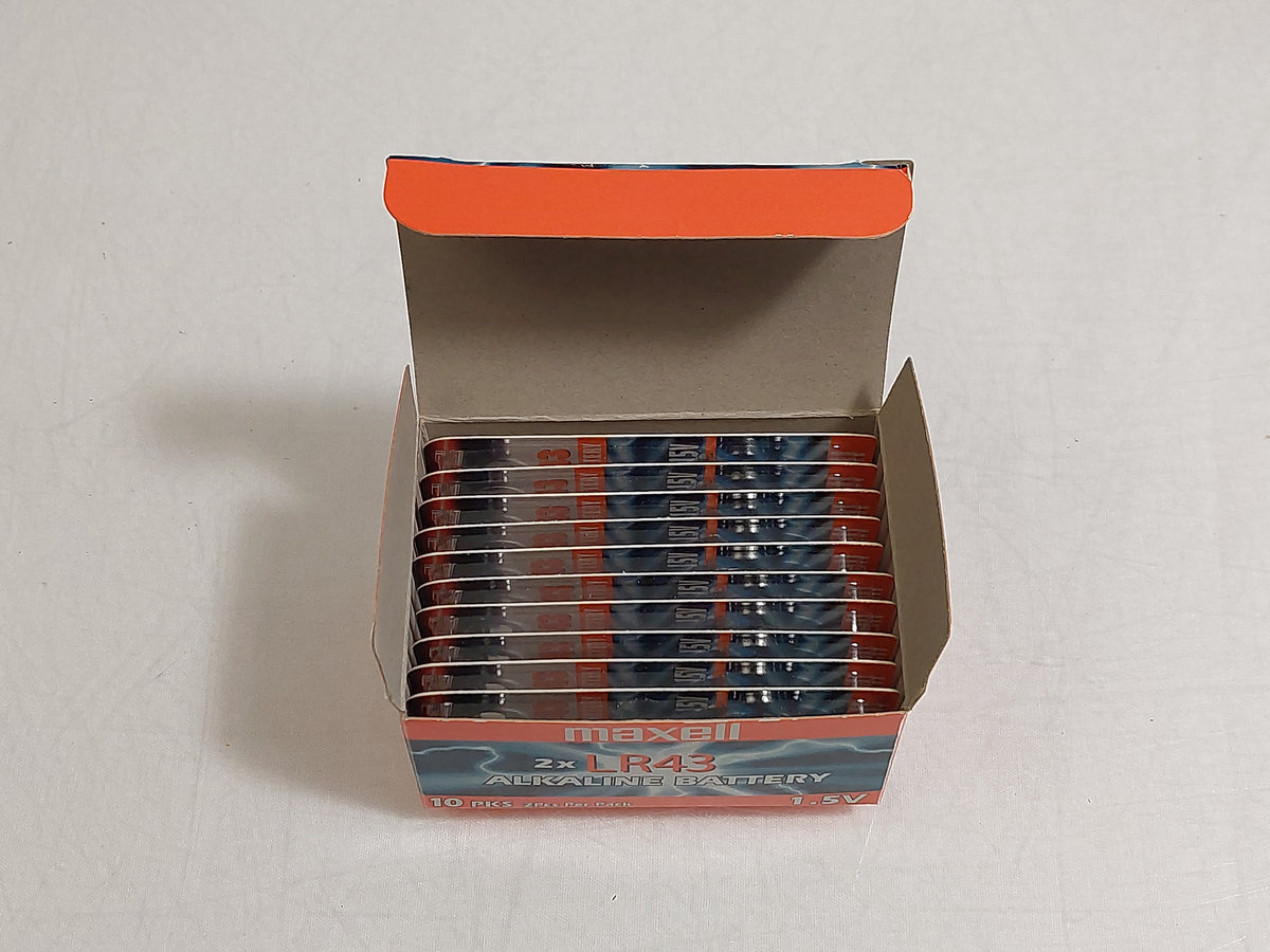 Maxell LR43 AG12 1.5V Alkaline Button Cell Batteries 100 Pack New